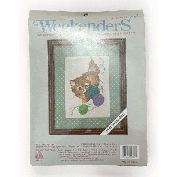 Weekenders Other - Weekenders Cross Stitch Kit with Mat NIP 7x5 Playful Kitten